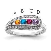 14K White Gold Family Jewelry Diamond Semi-Set Ring view 1