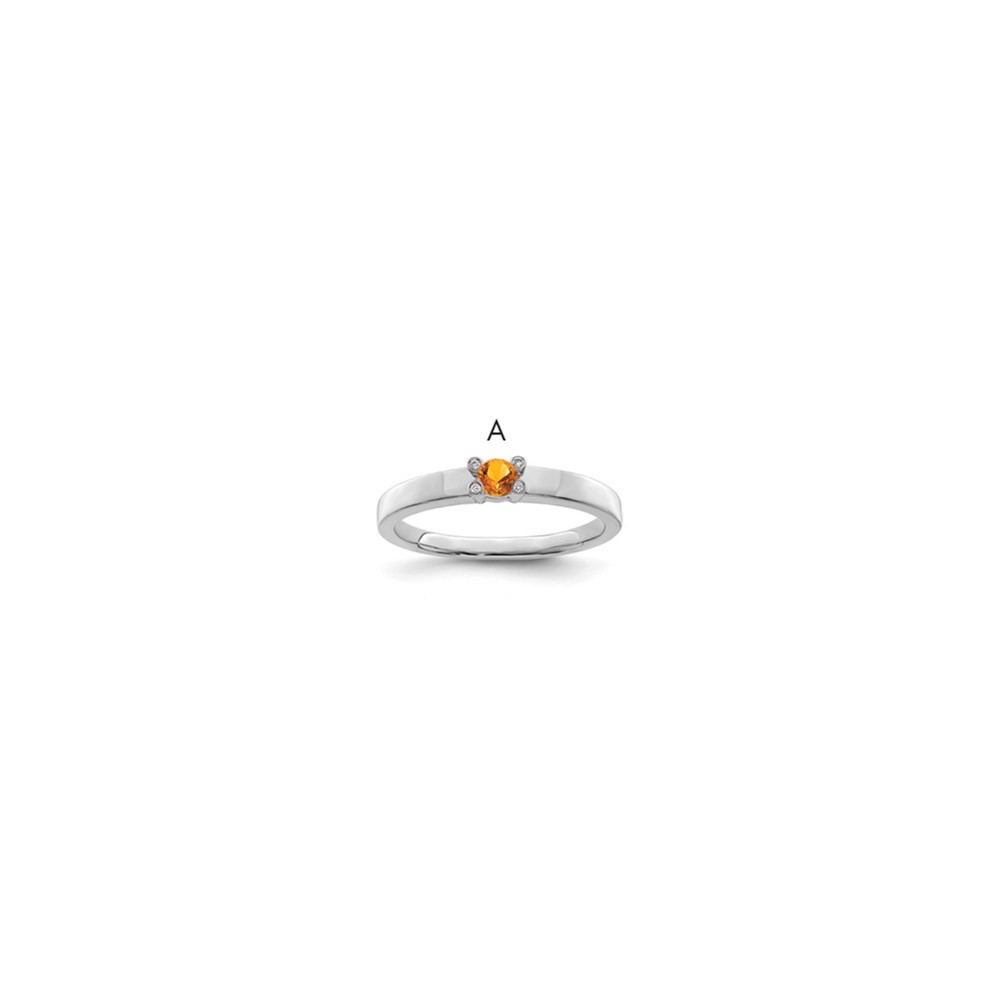 14K White Gold Family Jewelry Diamond Semi-Set Ring