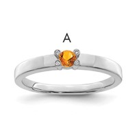 14K White Gold Family Jewelry Diamond Semi-Set Ring view 1