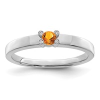 14K White Gold Family Jewelry Diamond Semi-Set Ring view 2