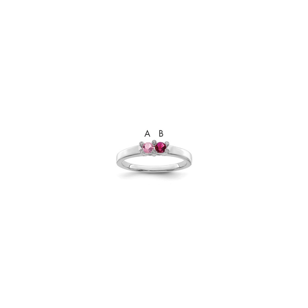 14K White Gold Family Jewelry Diamond Semi-Set Ring