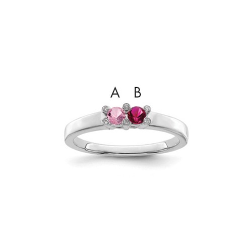 14K White Gold Family Jewelry Diamond Semi-Set Ring