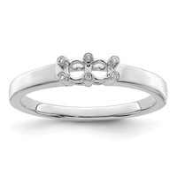 14K White Gold Family Jewelry Diamond Semi-Set Ring view 5