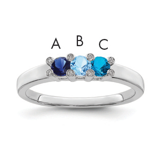 14K White Gold Family Jewelry Diamond Semi-Set Ring (XMRW31/3)