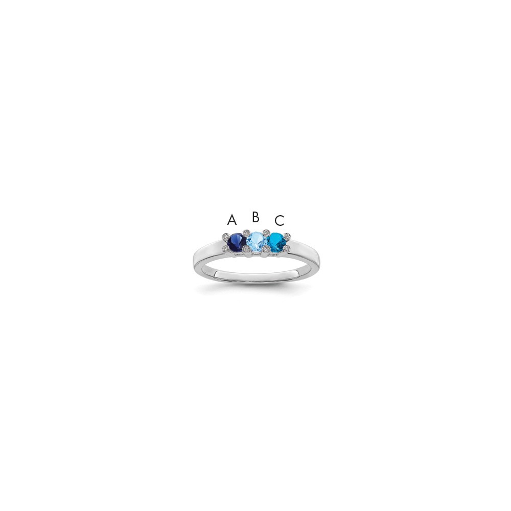 14K White Gold Family Jewelry Diamond Semi-Set Ring (XMRW31/3)