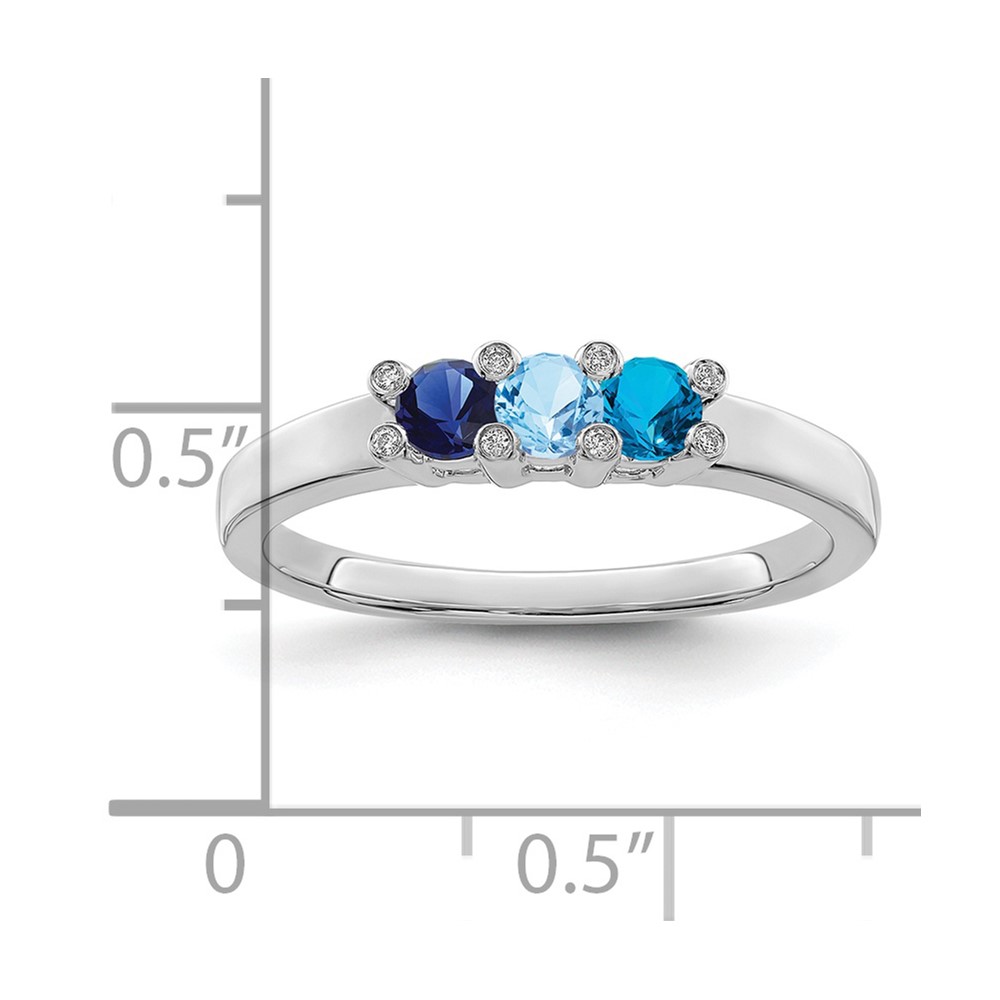 14K White Gold Family Jewelry Diamond Semi-Set Ring (XMRW31/3)