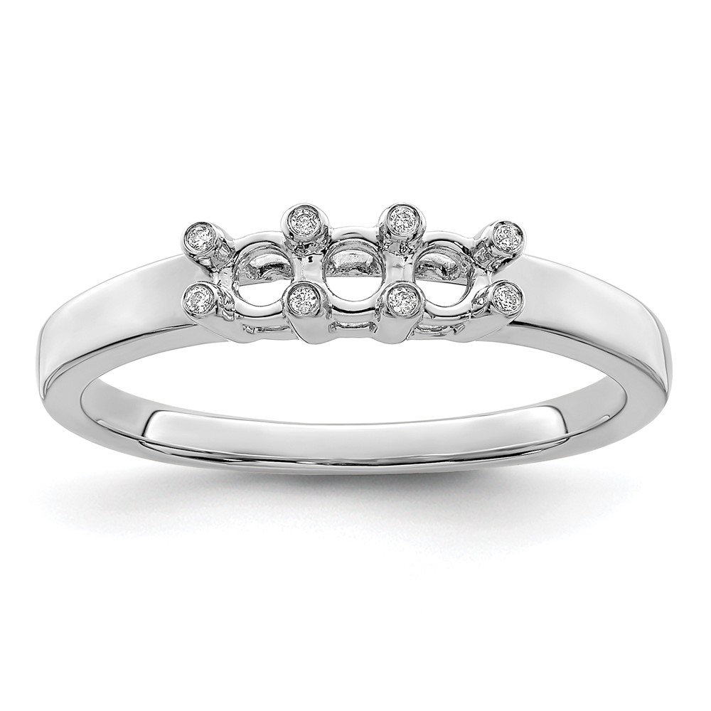 14K White Gold Family Jewelry Diamond Semi-Set Ring (XMRW31/3)