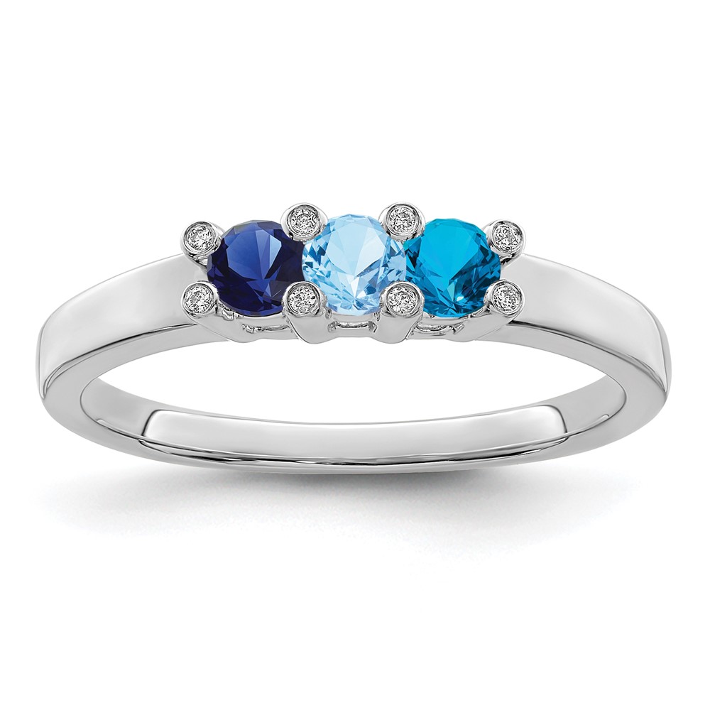 14K White Gold Family Jewelry Diamond Semi-Set Ring (XMRW31/3)