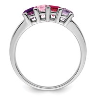 14K White Gold Family Jewelry Diamond Semi-Set Ring view 3