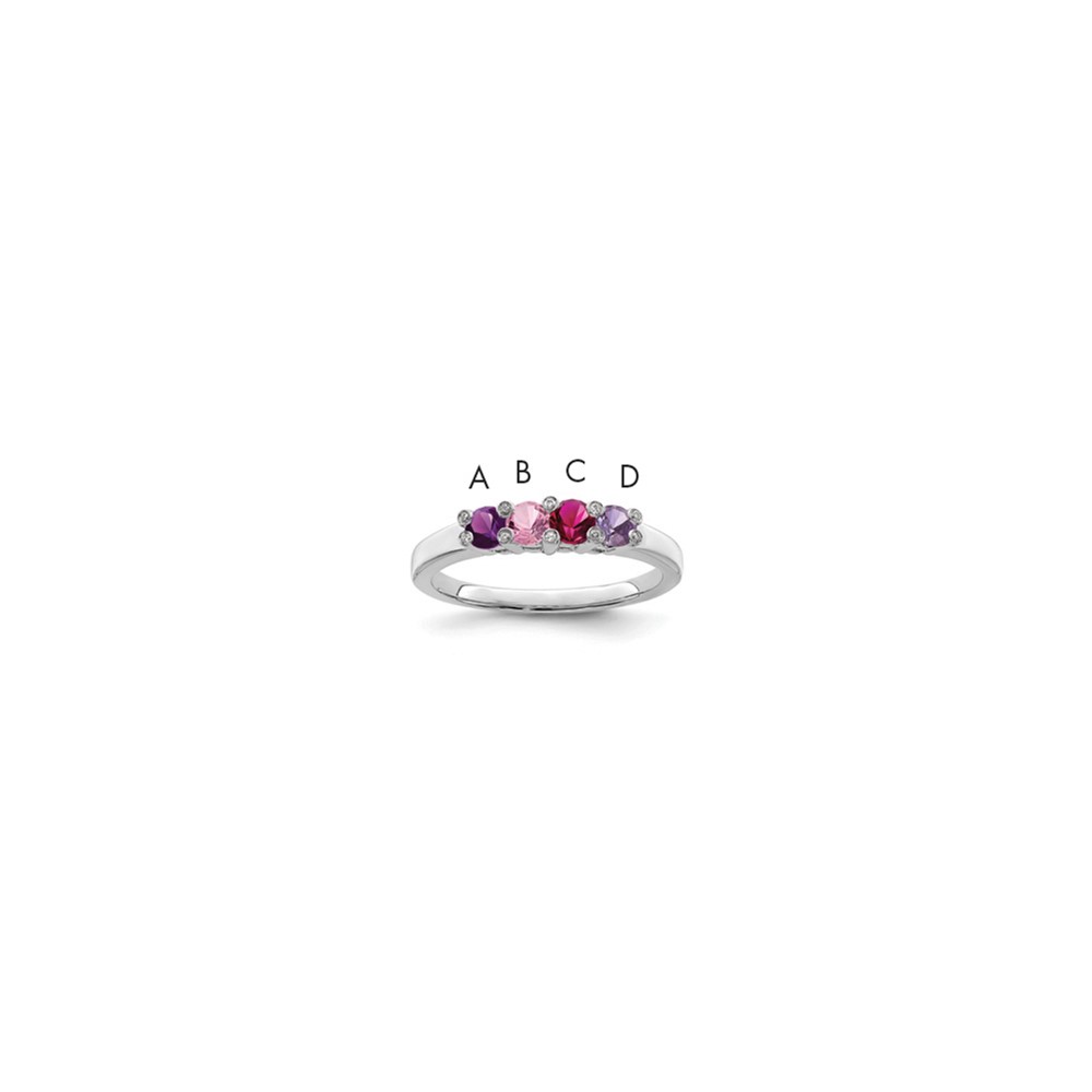 14K White Gold Family Jewelry Diamond Semi-Set Ring