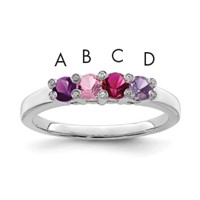 14K White Gold Family Jewelry Diamond Semi-Set Ring view 1