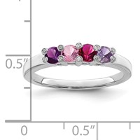 14K White Gold Family Jewelry Diamond Semi-Set Ring view 4