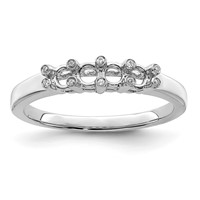 14K White Gold Family Jewelry Diamond Semi-Set Ring view 5