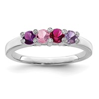 14K White Gold Family Jewelry Diamond Semi-Set Ring view 2