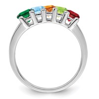 14K White Gold Family Jewelry Diamond Semi-Set Ring view 3