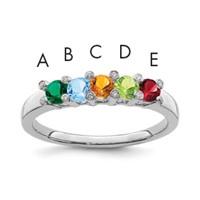 14K White Gold Family Jewelry Diamond Semi-Set Ring view 1