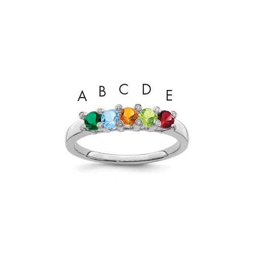 14K White Gold Family Jewelry Diamond Semi-Set Ring