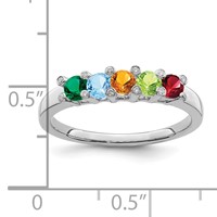 14K White Gold Family Jewelry Diamond Semi-Set Ring view 4