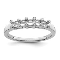 14K White Gold Family Jewelry Diamond Semi-Set Ring view 5