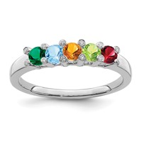 14K White Gold Family Jewelry Diamond Semi-Set Ring view 2