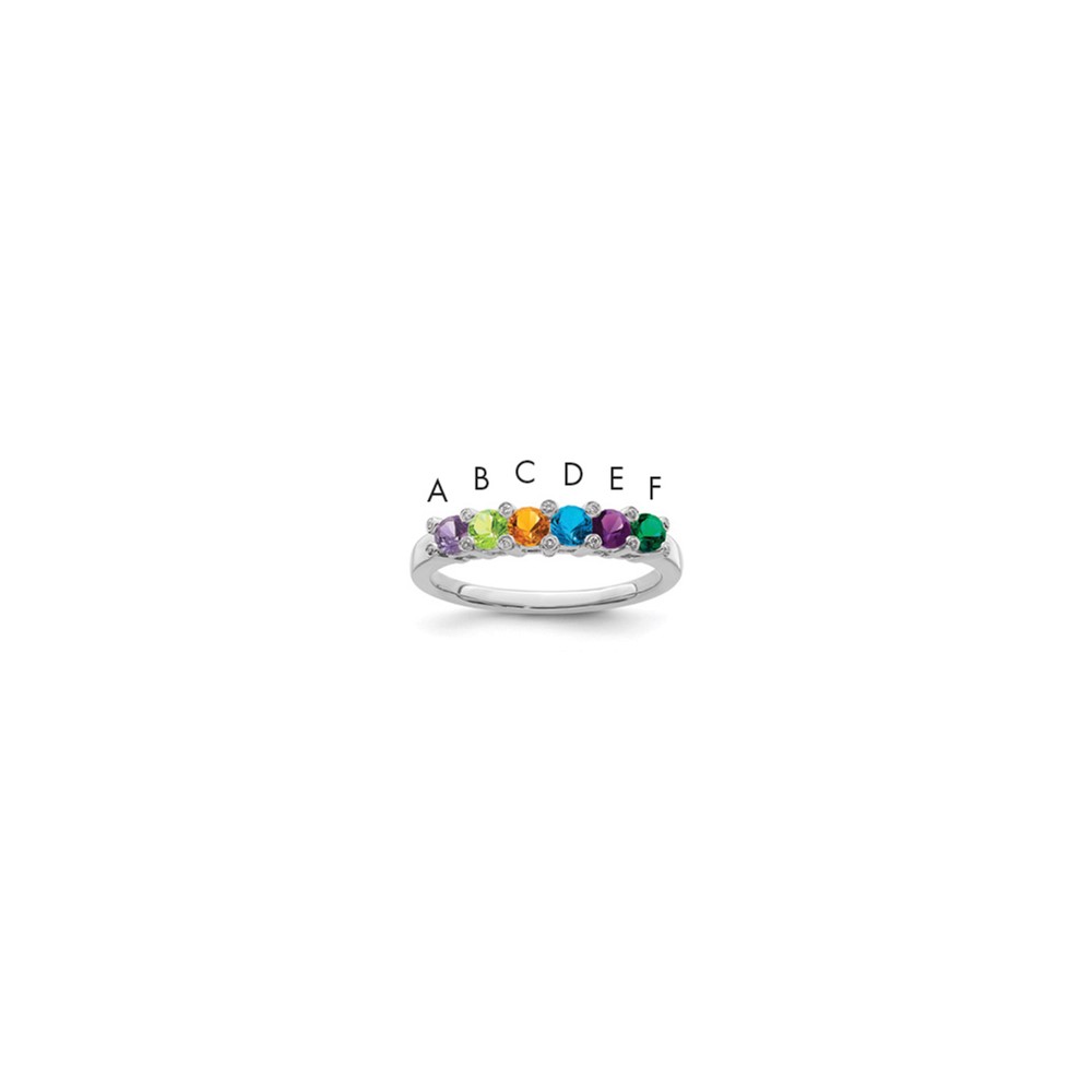 14K White Gold Family Jewelry Diamond Semi-Set Ring