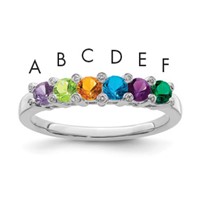 14K White Gold Family Jewelry Diamond Semi-Set Ring view 1