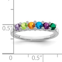 14K White Gold Family Jewelry Diamond Semi-Set Ring view 4