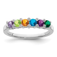14K White Gold Family Jewelry Diamond Semi-Set Ring view 2