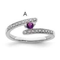14K White Gold Family Jewelry Diamond Semi-Set Ring view 1