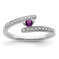 14K White Gold Family Jewelry Diamond Semi-Set Ring view 2