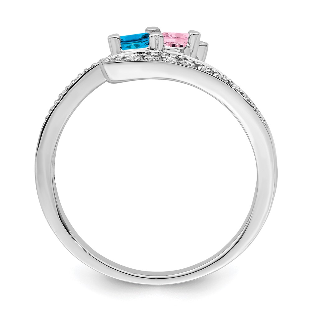 14K White Gold Family Jewelry Diamond Semi-Set Ring (XMRW33/2)