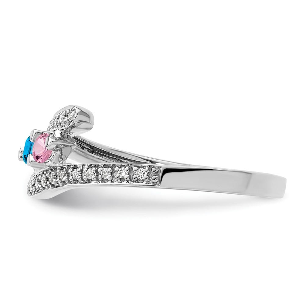 14K White Gold Family Jewelry Diamond Semi-Set Ring (XMRW33/2)