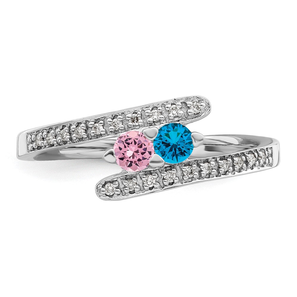 14K White Gold Family Jewelry Diamond Semi-Set Ring (XMRW33/2)