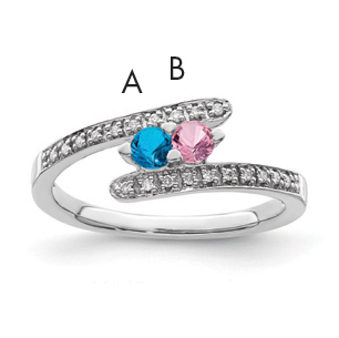 14K White Gold Family Jewelry Diamond Semi-Set Ring (XMRW33/2)