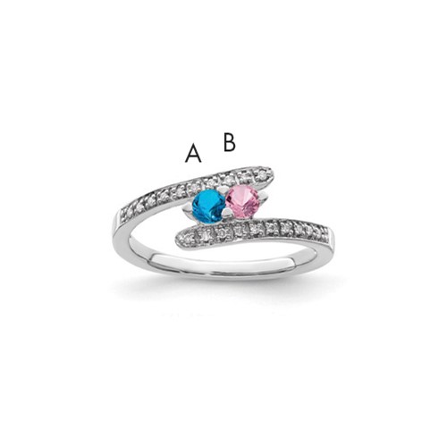 14K White Gold Family Jewelry Diamond Semi-Set Ring