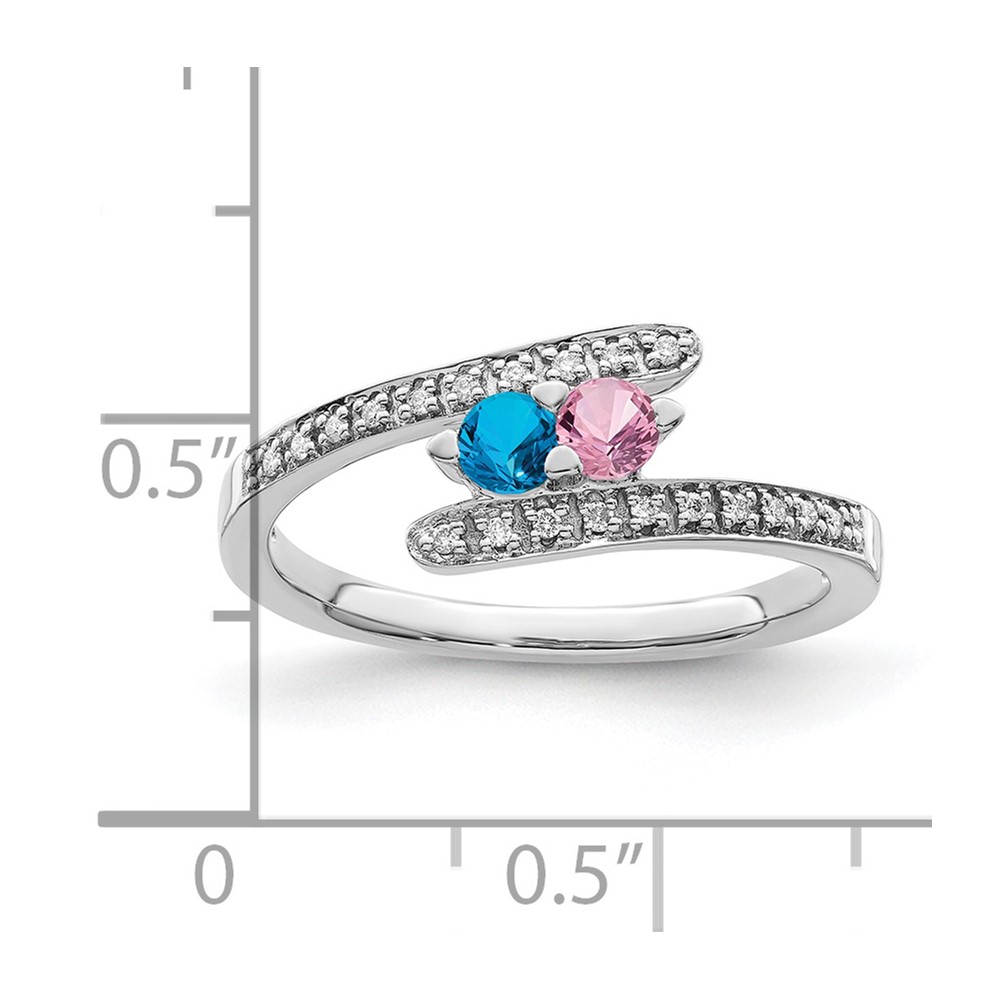 14K White Gold Family Jewelry Diamond Semi-Set Ring (XMRW33/2)