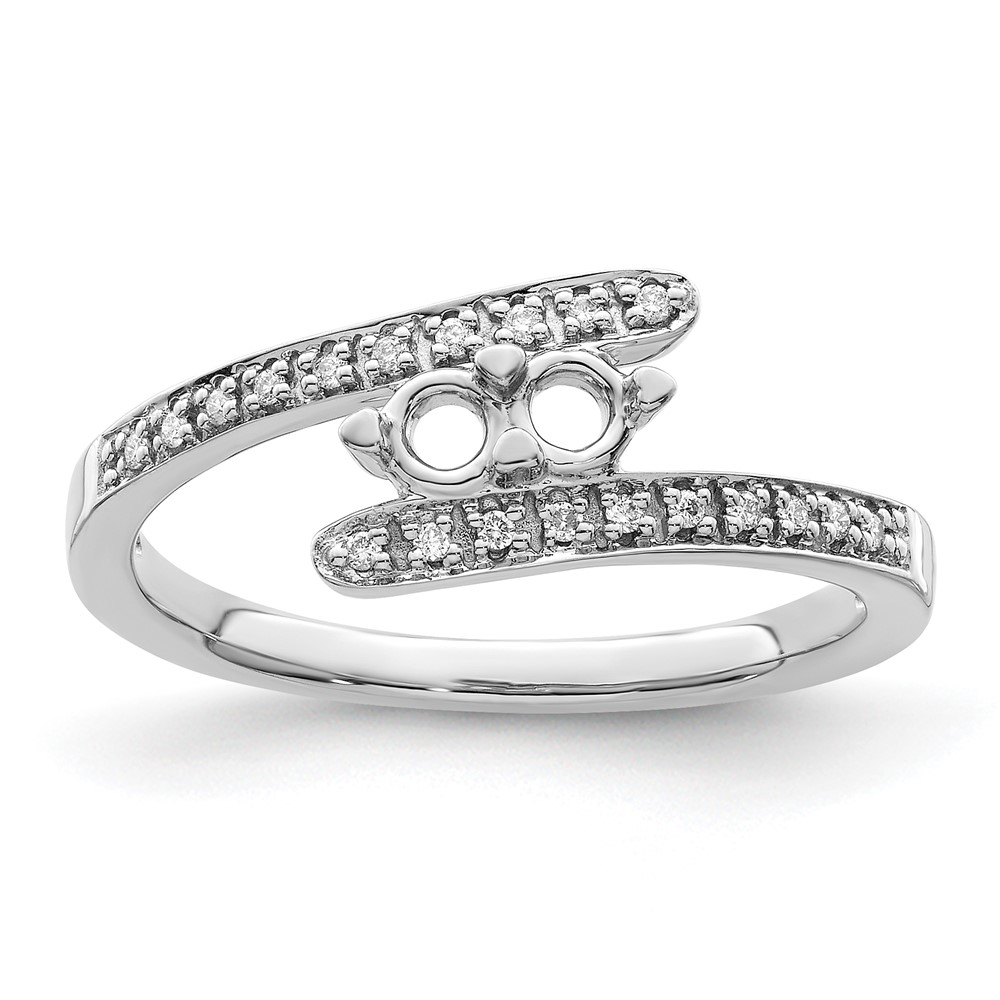 14K White Gold Family Jewelry Diamond Semi-Set Ring (XMRW33/2)