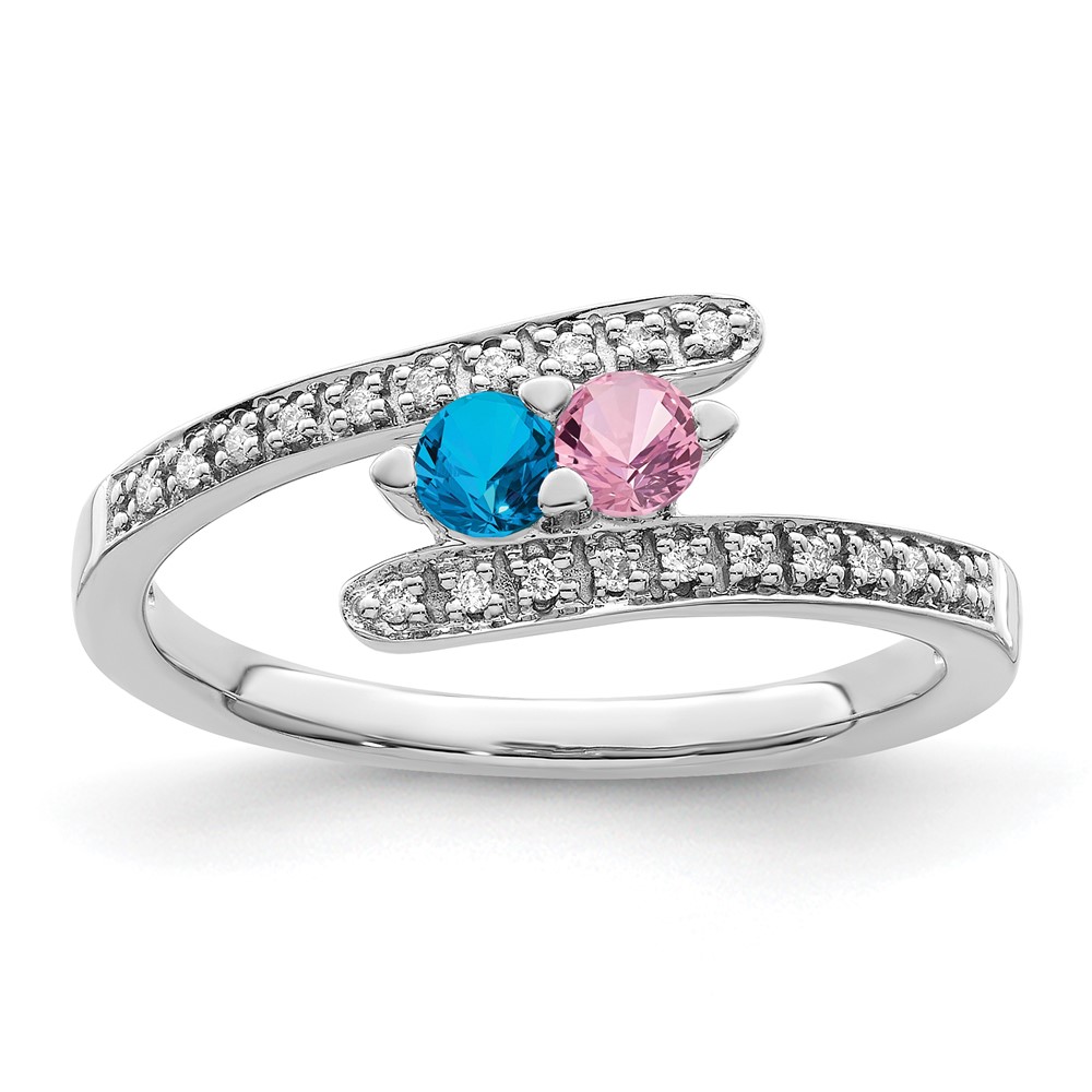 14K White Gold Family Jewelry Diamond Semi-Set Ring (XMRW33/2)