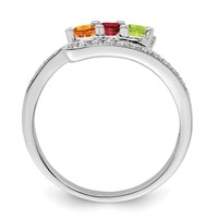 14K White Gold Family Jewelry Diamond Semi-Set Ring view 3