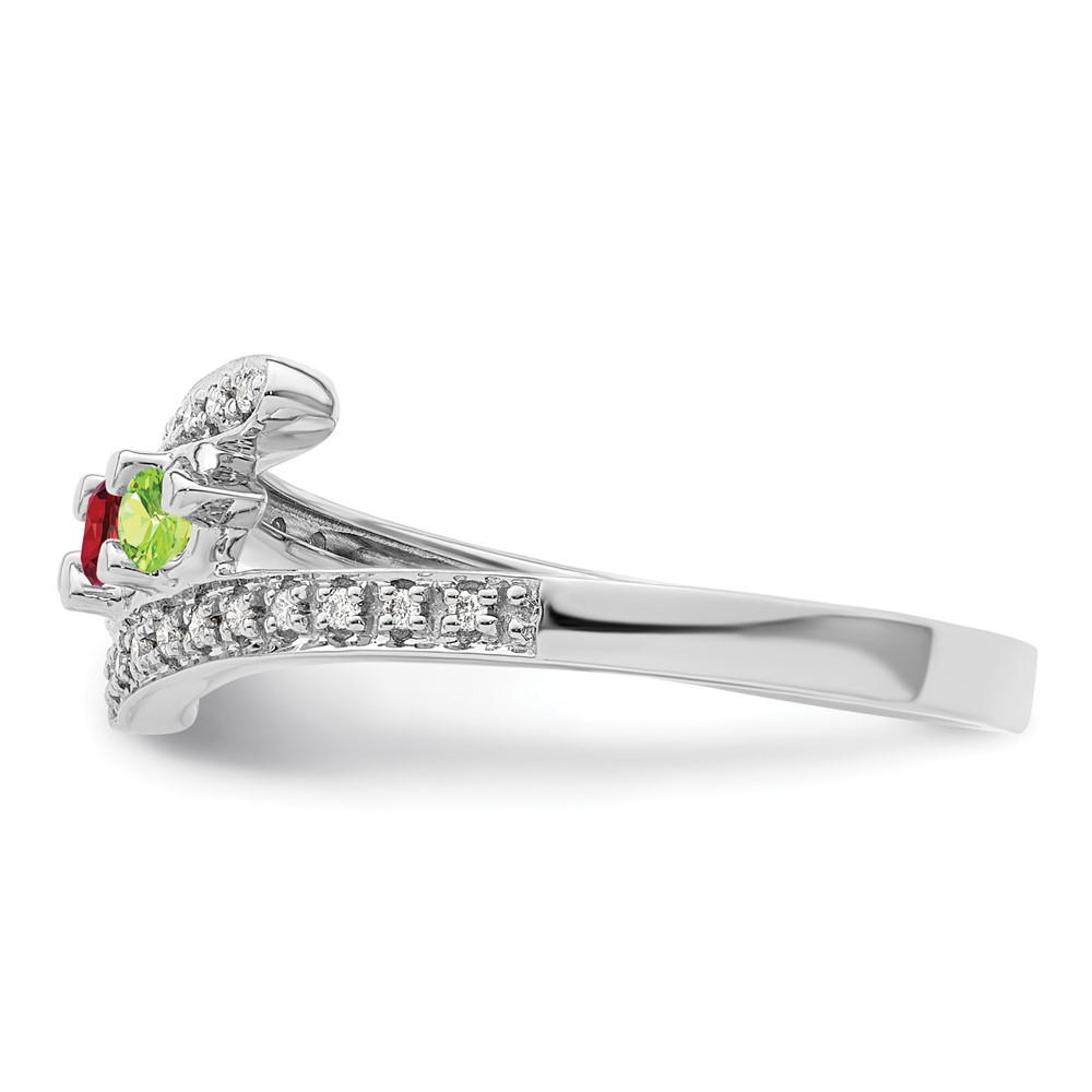 14K White Gold Family Jewelry Diamond Semi-Set Ring (XMRW33/3)