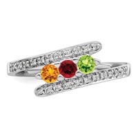 14K White Gold Family Jewelry Diamond Semi-Set Ring view 5