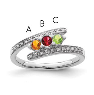 14K White Gold Family Jewelry Diamond Semi-Set Ring (XMRW33/3)