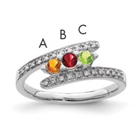 14K White Gold Family Jewelry Diamond Semi-Set Ring view 1