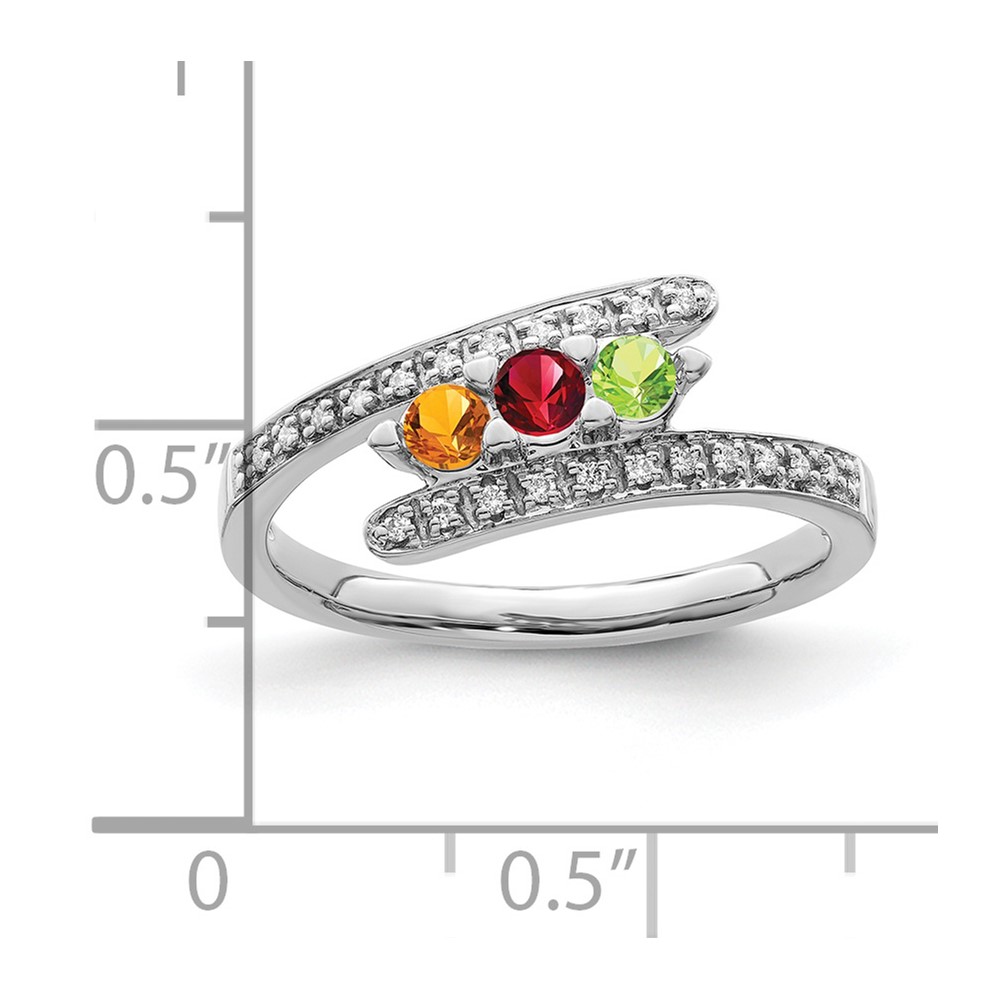 14K White Gold Family Jewelry Diamond Semi-Set Ring (XMRW33/3)