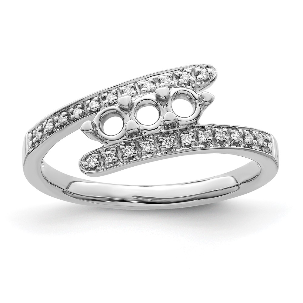 14K White Gold Family Jewelry Diamond Semi-Set Ring (XMRW33/3)