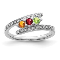 14K White Gold Family Jewelry Diamond Semi-Set Ring view 2