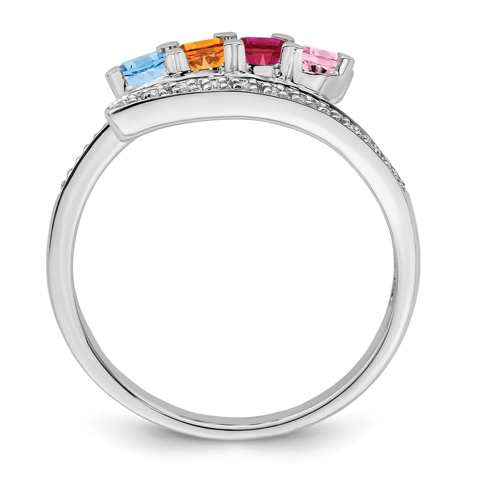 14K White Gold Family Jewelry Diamond Semi-Set Ring (XMRW33/4)