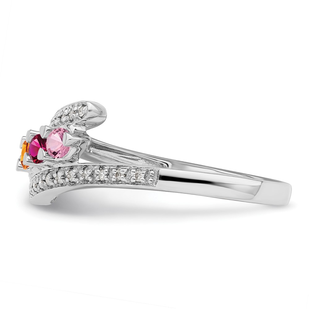 14K White Gold Family Jewelry Diamond Semi-Set Ring (XMRW33/4)