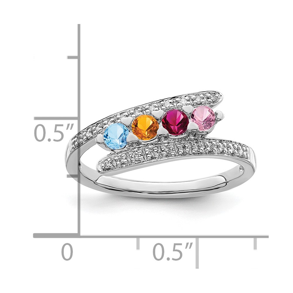 14K White Gold Family Jewelry Diamond Semi-Set Ring (XMRW33/4)