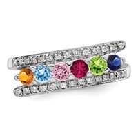 14K White Gold Family Jewelry Diamond Semi-Set Ring view 4